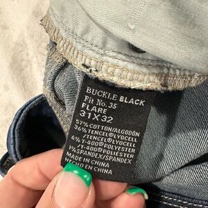Buckle Black Flare Jeans